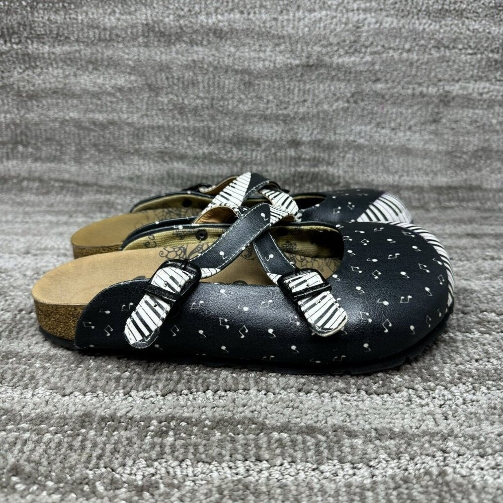 Calceo Women's Clogs Mules Size 6.5 US Sandals Piano Music Notes Comfort Walking